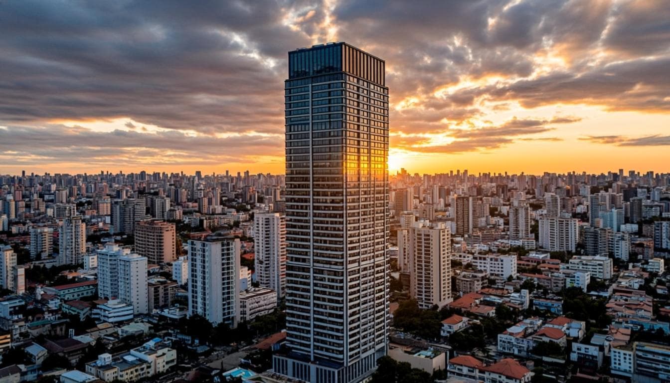 Skyline de São Paulo ao entardecer