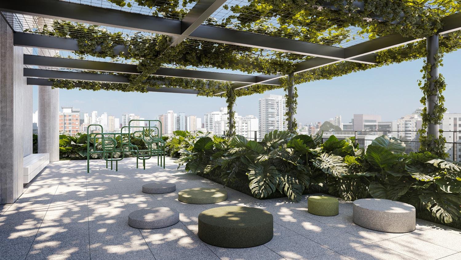 Espaço infantil com pérgola